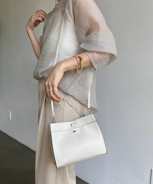 CAPRICIEUX LE'MAGE（カプリシューレマージュ）の「2SETスクエアバッグ（トートバッグ・レディース・キャメル/アイボリー/グレイッシュベージュ/ブラック・FREE）」の16枚目の写真