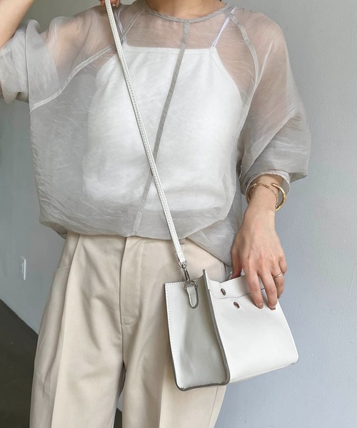 CAPRICIEUX LE'MAGE（カプリシューレマージュ）の「2SETスクエアバッグ（トートバッグ・レディース・キャメル/アイボリー/グレイッシュベージュ/ブラック・FREE）」の17枚目の写真