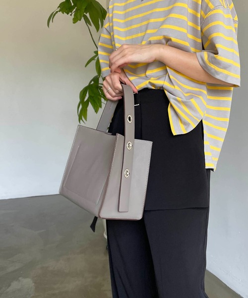 CAPRICIEUX LE'MAGE（カプリシューレマージュ）の「2SETスクエアバッグ（トートバッグ・レディース・キャメル/アイボリー/グレイッシュベージュ/ブラック・FREE）」の19枚目の写真