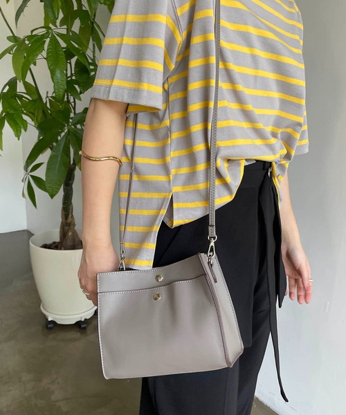 CAPRICIEUX LE'MAGE（カプリシューレマージュ）の「2SETスクエアバッグ（トートバッグ・レディース・キャメル/アイボリー/グレイッシュベージュ/ブラック・FREE）」の21枚目の写真