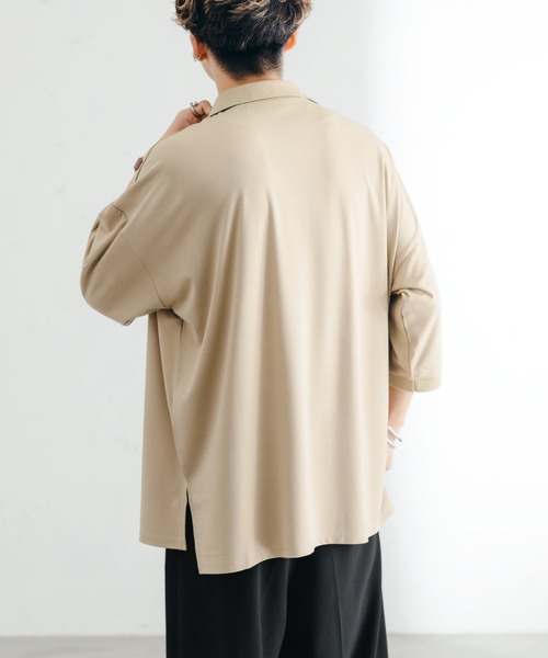 epnok（エプノック）の「ベーシックルーズポンチポロシャツ（ポロシャツ・メンズ・ベージュ/サックスブルー・MEDIUM/LARGE/SMALL）」の16枚目の写真