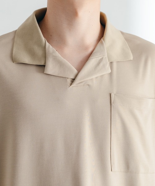 epnok（エプノック）の「ベーシックルーズポンチポロシャツ（ポロシャツ・メンズ・ベージュ/サックスブルー・MEDIUM/LARGE/SMALL）」の20枚目の写真