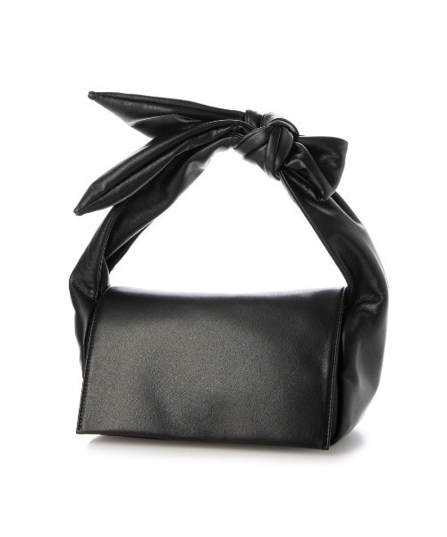 kakatoo（カカトゥ）の「カカトゥ kakatoo / リボンディテールソフトレザーフラップバッグ（ハンドバッグ・レディース・ブラック/グリーン/アイボリー/ブラウン・FREE）」の3枚目の写真