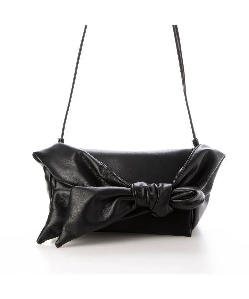 kakatoo（カカトゥ）の「カカトゥ kakatoo / リボンディテールソフトレザーフラップバッグ（ハンドバッグ・レディース・ブラック/グリーン/アイボリー/ブラウン・FREE）」の16枚目の写真