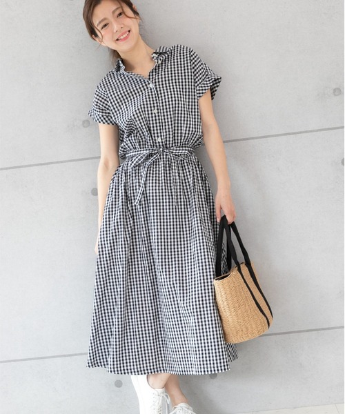 セール ギンガムチェックシャツワンピース シャツワンピース Preferir プレフェリール のファッション通販 Zozotown