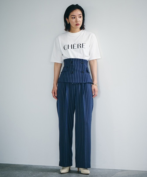 VIS（ビス）の「【Washable・EASY CARE】エコウールタッチワイドパンツ【sustainable】（スラックス・レディース・イエロー系その他/ブラック/ブルー系その他/ミント/キナリ/ダークブラウン・L/M/S/SS）」の7枚目の写真