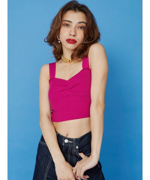 EVRIS（エヴリス）の「アンサンブルニットトップス（カーディガン/ボレロ・レディース・ブラック/ピンク/グリーン/アイボリー・FREE）」の5枚目の写真