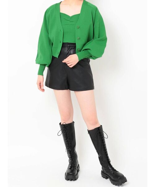 EVRIS（エヴリス）の「アンサンブルニットトップス（カーディガン/ボレロ・レディース・ブラック/ピンク/グリーン/アイボリー・FREE）」の21枚目の写真