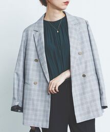le.coeur blanc | チェックダブルブレストジャケット(テーラードジャケット)