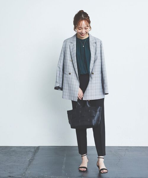 le.coeur blanc(ルクールブラン)の「チェックダブルブレストジャケット(テーラードジャケット・レディース・ブラック系その他・38)」の4枚目の写真