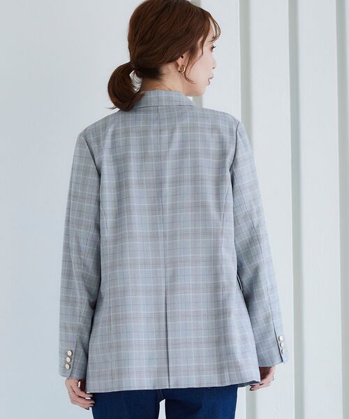 le.coeur blanc(ルクールブラン)の「チェックダブルブレストジャケット(テーラードジャケット・レディース・ブラック系その他・38)」の5枚目の写真
