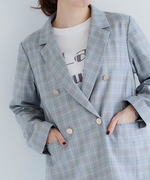 le.coeur blanc(ルクールブラン)の「チェックダブルブレストジャケット(テーラードジャケット・レディース・ブラック系その他・38)」の16枚目の写真