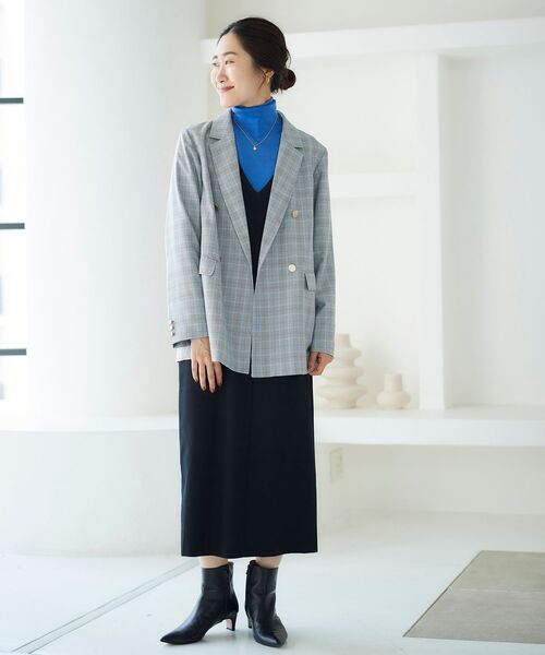 le.coeur blanc(ルクールブラン)の「チェックダブルブレストジャケット(テーラードジャケット・レディース・ブラック系その他・38)」の19枚目の写真