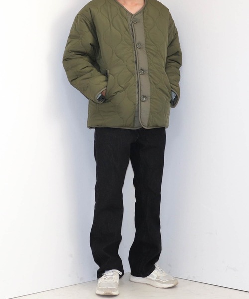 Ritzy（リッツィー）の「リバーシブルキルトジャケット（ノーカラージャケット・メンズ・カーキ/ベージュ/ブラック・X-LARGE/LARGE/MEDIUM）」の21枚目の写真