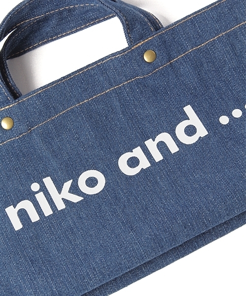 niko and...(ニコアンド)の「オリジナルニコロゴトートバッグS【niko and...】(トートバッグ・ブルー/ホワイト/ブラック・0)」の14枚目の写真