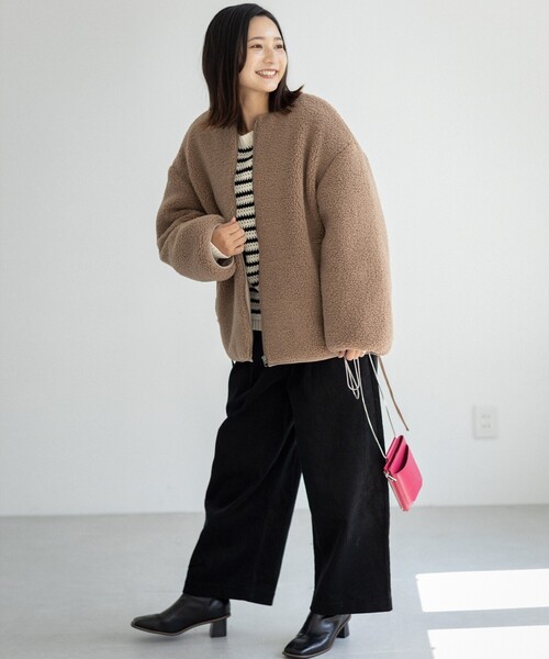 THE SHOP TK （ザ ショップ ティーケー ）の「◆【美シルエット】コーデュロイタックワイド（その他パンツ・レディース・ベージュ/ブラック・11/12）」の10枚目の写真