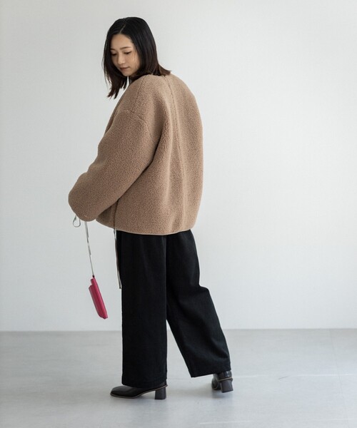 THE SHOP TK （ザ ショップ ティーケー ）の「◆【美シルエット】コーデュロイタックワイド（その他パンツ・レディース・ベージュ/ブラック・11/12）」の11枚目の写真