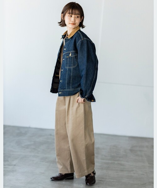 THE SHOP TK （ザ ショップ ティーケー ）の「◆【美シルエット】コーデュロイタックワイド（その他パンツ・レディース・ベージュ/ブラック・11/12）」の15枚目の写真