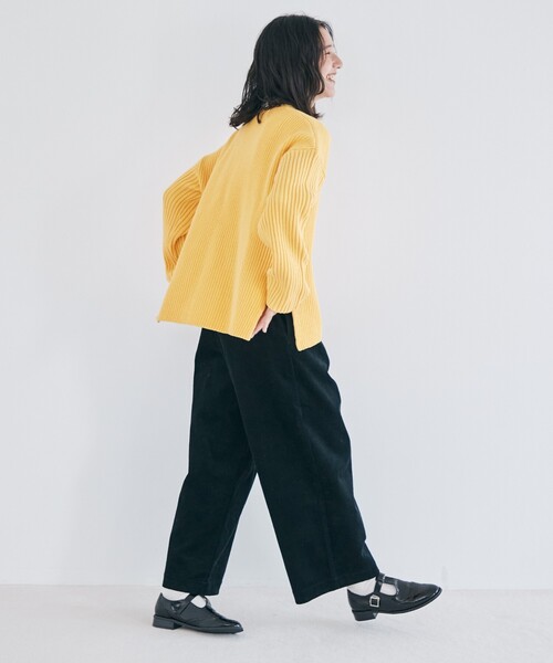 THE SHOP TK （ザ ショップ ティーケー ）の「◆【美シルエット】コーデュロイタックワイド（その他パンツ・レディース・ベージュ/ブラック・11/12）」の22枚目の写真