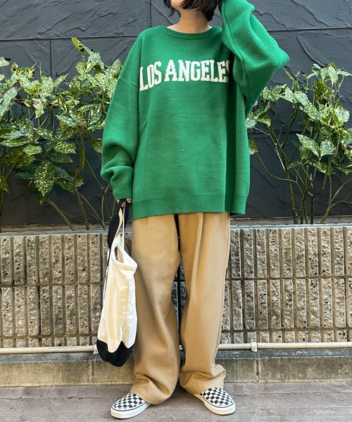セール】WEGO/カレッジロゴBIGセーター（ニット/セーター