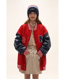 オーバーサイズコラボロゴ刺繍スタジャン WT4042【MASONPRINCE × THE GOD PARTICLE】