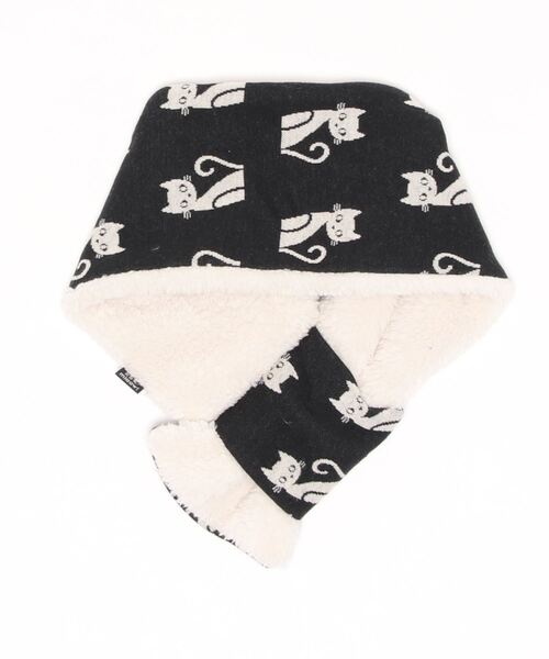 nino（ニノ）の「マフラーレトロねこＪＱ（マフラー・キッズ・レッド/ブラック・M）」の3枚目の写真