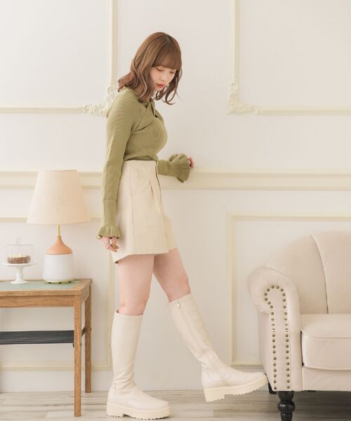 ems excite(エムズエキサイト)の「レザーSPT(その他パンツ・レディース・ブラック/ブラウン/オレンジ/ナチュラル・FREE)」の6枚目の写真