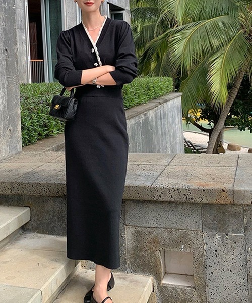 Elcy Elcy エルシー のファッション Elcy エルシー のワンピース 花柄ボタンカーディガンロングスカートニットセットアップ Eydr を購入できます Message ワンピース 花柄ボタンカーディガンロングスカートニットセットアップ ワンピース 良品の