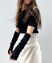 one way | アームウォーマー付きリブトップス(Tシャツ/カットソー)