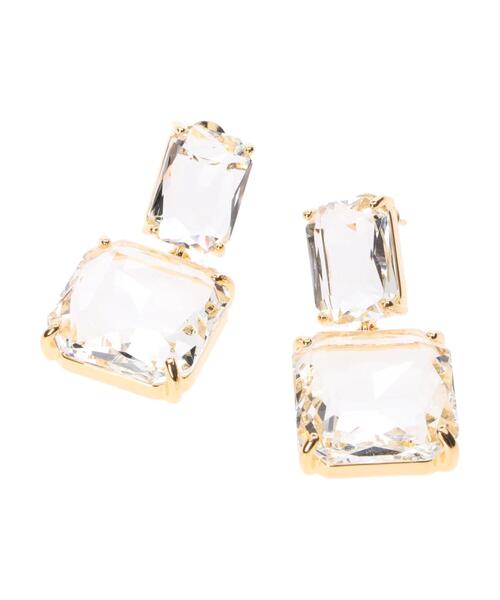 AMERICAN HOLIC（アメリカンホリック）の「【WEB限定】クリアスクエアピアス（ピアス（両耳用）・レディース・ゴールド・FREE）」の6枚目の写真