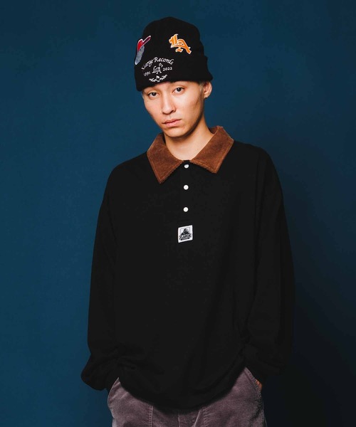 XLARGE(エクストララージ)の「OG LOGO RUGBY SHIRT(ポロシャツ・メンズ・ブラック/ホワイト・XL/L/M/S)」の2枚目の写真