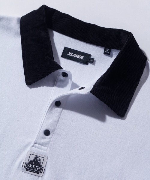 XLARGE(エクストララージ)の「OG LOGO RUGBY SHIRT(ポロシャツ・メンズ・ブラック/ホワイト・XL/L/M/S)」の4枚目の写真