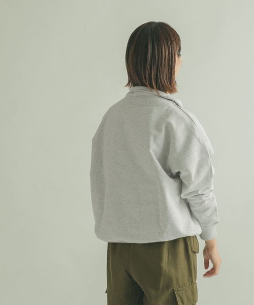 FORK&SPOON（フォークアンドスプーン）の「FORK&SPOON　OE裏毛ハーフジップスウェット（スウェット・レディース・ネイビー/オレンジ/グレー系その他・1）」の5枚目の写真