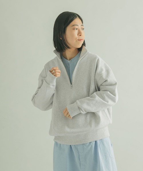 FORK&SPOON（フォークアンドスプーン）の「FORK&SPOON　OE裏毛ハーフジップスウェット（スウェット・レディース・ネイビー/オレンジ/グレー系その他・1）」の9枚目の写真