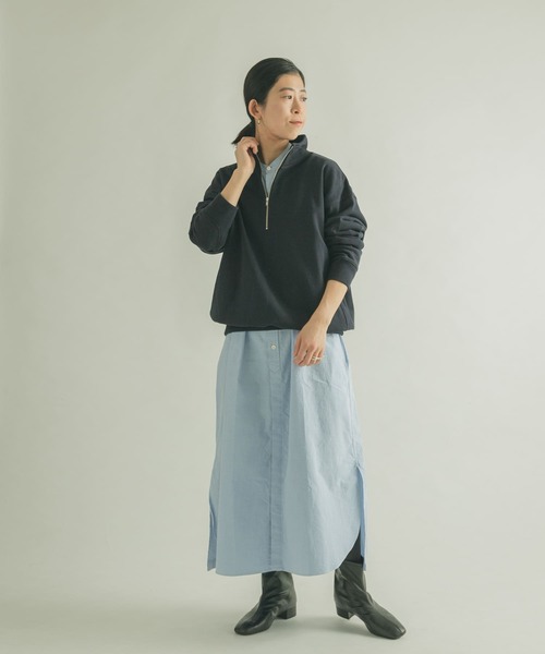 FORK&SPOON（フォークアンドスプーン）の「FORK&SPOON　OE裏毛ハーフジップスウェット（スウェット・レディース・ネイビー/オレンジ/グレー系その他・1）」の22枚目の写真