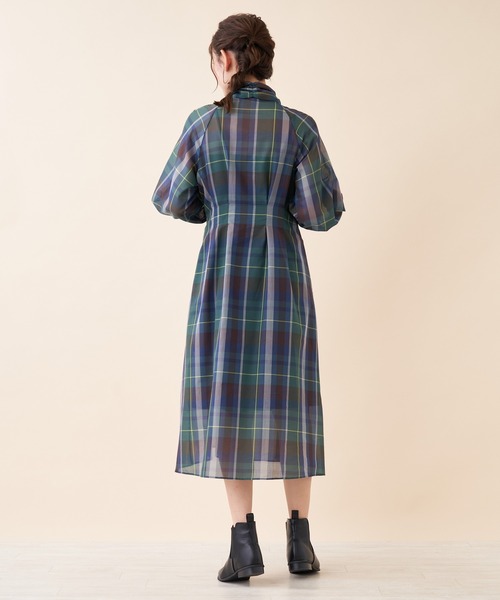 Brahmin（ブラーミン）の「【BRAHMIN】チェックボウタイシャツワンピース（ワンピース・レディース・ベージュ/カーキ・2）」の8枚目の写真