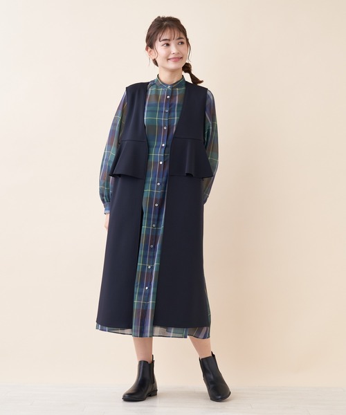 Brahmin（ブラーミン）の「【BRAHMIN】チェックボウタイシャツワンピース（ワンピース・レディース・ベージュ/カーキ・2）」の17枚目の写真