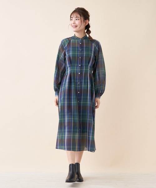 Brahmin（ブラーミン）の「【BRAHMIN】チェックボウタイシャツワンピース（ワンピース・レディース・ベージュ/カーキ・2）」の20枚目の写真