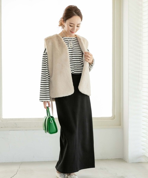 fifth（フィフス）の「【低身長向けサイズあり】ハイゲージニットタイトスカート（スカート・レディース・ブラック/アイボリー/ブルー・S/M）」の7枚目の写真