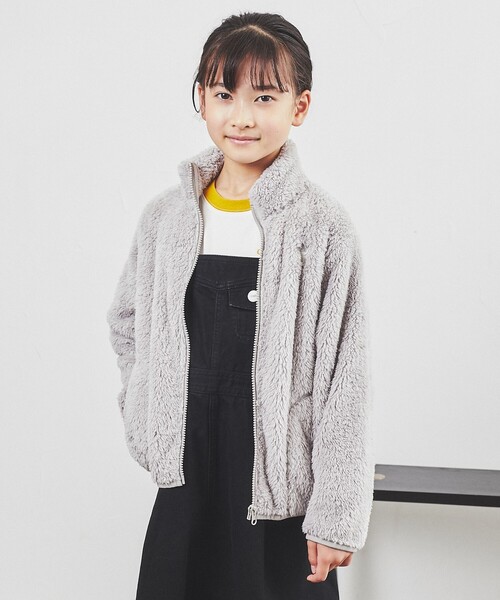 coen（コーエン）の「シャギーボアジップブルゾン（ブルゾン・キッズ・グレー/ライトピンク/ダークグレー/ライム・110/150/100/120/140/130）」の11枚目の写真