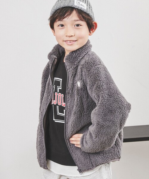 coen（コーエン）の「シャギーボアジップブルゾン（ブルゾン・キッズ・グレー/ライトピンク/ダークグレー/ライム・110/150/100/120/140/130）」の12枚目の写真