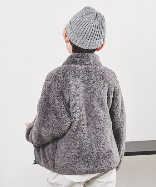 coen（コーエン）の「シャギーボアジップブルゾン（ブルゾン・キッズ・グレー/ライトピンク/ダークグレー/ライム・110/150/100/120/140/130）」の13枚目の写真