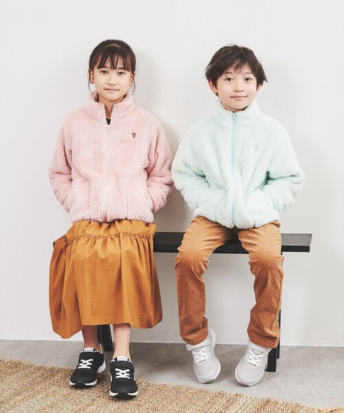 coen（コーエン）の「シャギーボアジップブルゾン（ブルゾン・キッズ・グレー/ライトピンク/ダークグレー/ライム・110/150/100/120/140/130）」の18枚目の写真