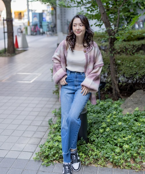 clear（クリア）の「グラデーションボーダー2wayカーディガン/ニット/トップス≪2022AW新作≫（ニット/セーター・レディース・ピンク/グリーン・F）」の17枚目の写真