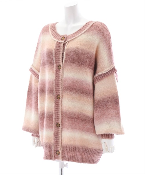 clear（クリア）の「グラデーションボーダー2wayカーディガン/ニット/トップス≪2022AW新作≫（ニット/セーター・レディース・ピンク/グリーン・F）」の15枚目の写真