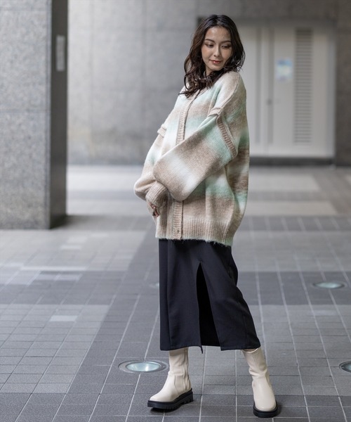 clear（クリア）の「グラデーションボーダー2wayカーディガン/ニット/トップス≪2022AW新作≫（ニット/セーター・レディース・ピンク/グリーン・F）」の20枚目の写真