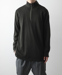 WOOL STAND-COOLAR ZIP PULL-OVER