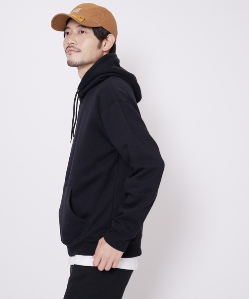 Blue Standard (ブルースタンダード)の「【BLUE STANDARD/ブルースタンダード】11oz 裏起毛 プルオーバーパーカー フーディー ビッグシルエット(パーカー・メンズ・ブラック/ダークグリーン/ネイビー/ホワイト/杢グレー・MEDIUM/LARGE/X-LARGE/SMALL)」の13枚目の写真