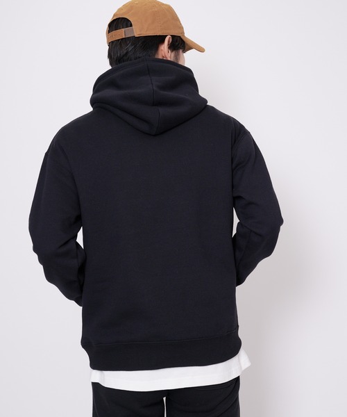 Blue Standard (ブルースタンダード)の「【BLUE STANDARD/ブルースタンダード】11oz 裏起毛 プルオーバーパーカー フーディー ビッグシルエット(パーカー・メンズ・ブラック/ダークグリーン/ネイビー/ホワイト/杢グレー・MEDIUM/LARGE/X-LARGE/SMALL)」の14枚目の写真