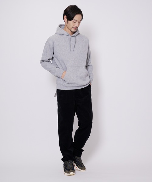 Blue Standard (ブルースタンダード)の「【BLUE STANDARD/ブルースタンダード】11oz 裏起毛 プルオーバーパーカー フーディー ビッグシルエット(パーカー・メンズ・ブラック/ダークグリーン/ネイビー/ホワイト/杢グレー・MEDIUM/LARGE/X-LARGE/SMALL)」の15枚目の写真